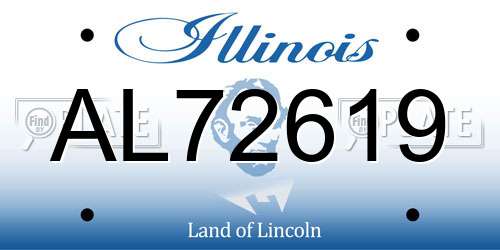 AL72619 Illinois License Plate