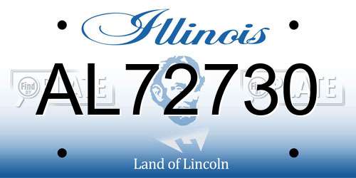 AL72730 Illinois License Plate