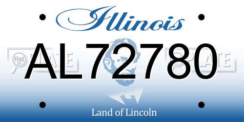 AL72780 Illinois License Plate