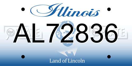 AL72836 Illinois License Plate