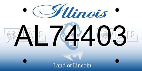 AL74403 Illinois License Plate