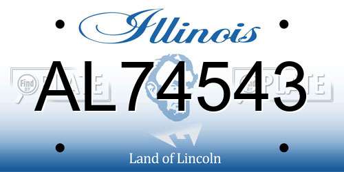 AL74543 Illinois License Plate