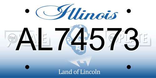 AL74573 Illinois License Plate