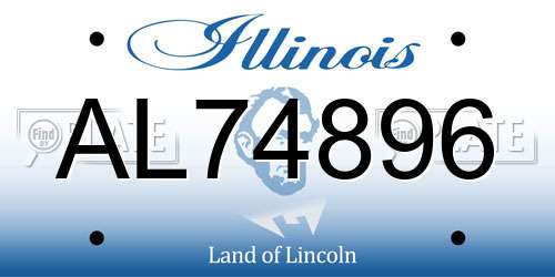 AL74896 Illinois License Plate