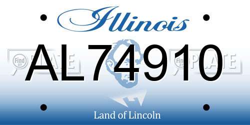 AL74910 Illinois License Plate