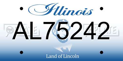AL75242 Illinois License Plate