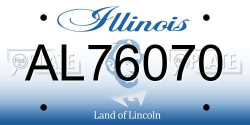 AL76070 Illinois License Plate
