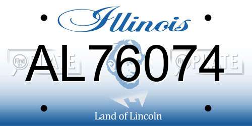 AL76074 Illinois License Plate