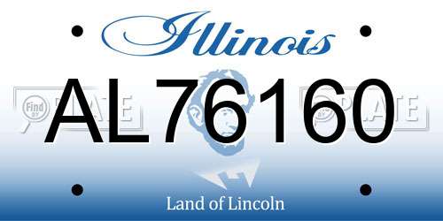AL76160 Illinois License Plate