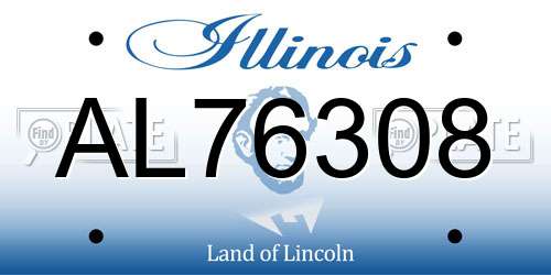 AL76308 Illinois License Plate