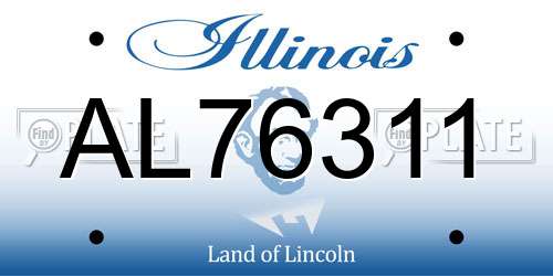 AL76311 Illinois License Plate