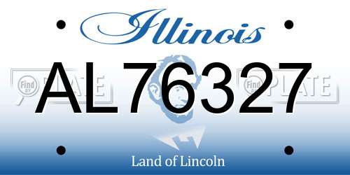 AL76327 Illinois License Plate