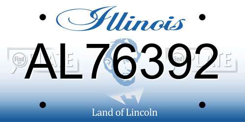 AL76392 Illinois License Plate