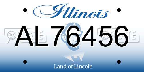 AL76456 Illinois License Plate