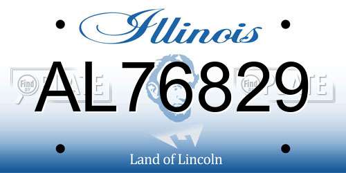 AL76829 Illinois License Plate