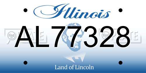 AL77328 Illinois License Plate