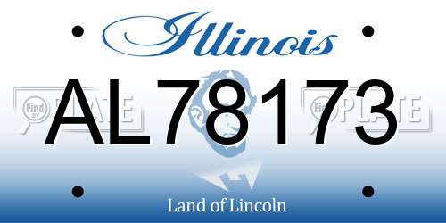 AL78173 Illinois License Plate
