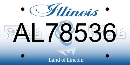AL78536 Illinois License Plate