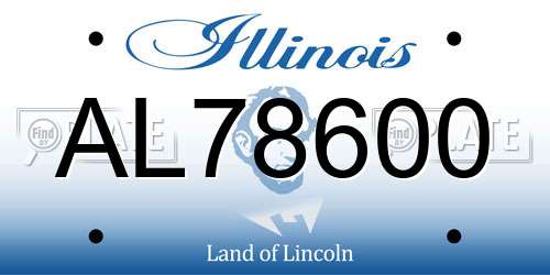 AL78600 Illinois License Plate