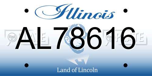 AL78616 Illinois License Plate