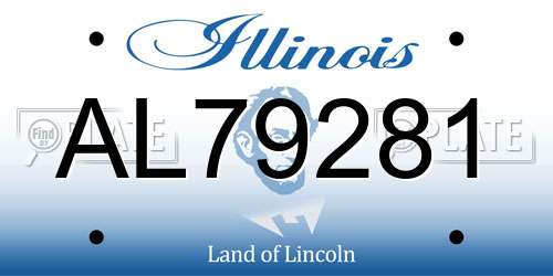 AL79281 Illinois License Plate