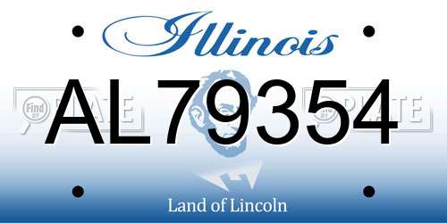 AL79354 Illinois License Plate