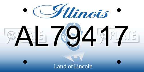 AL79417 Illinois License Plate