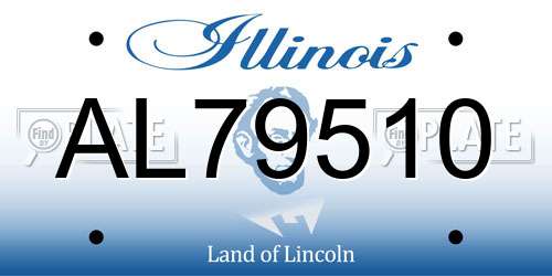 AL79510 Illinois License Plate