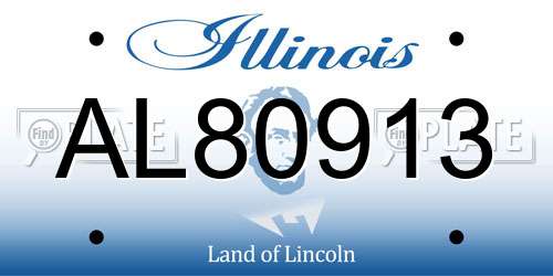 AL80913 Illinois License Plate