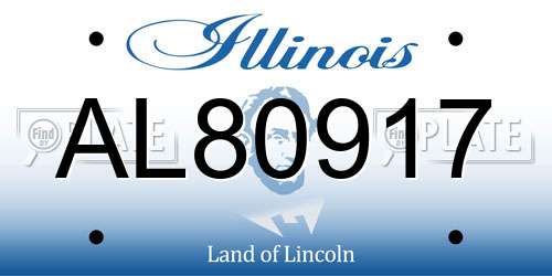 AL80917 Illinois License Plate