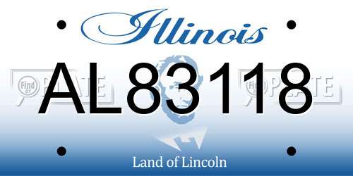 AL83118 Illinois License Plate
