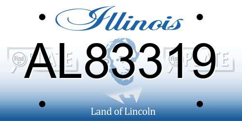 AL83319 Illinois License Plate