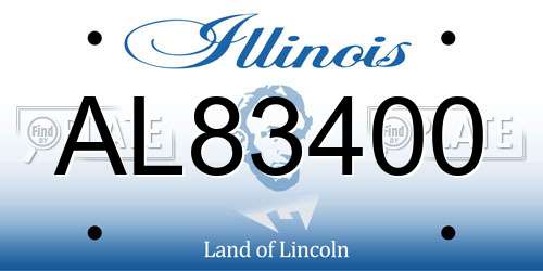 AL83400 Illinois License Plate