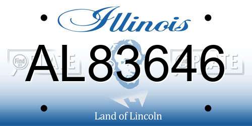 AL83646 Illinois License Plate
