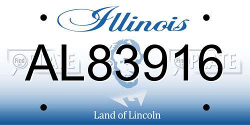 AL83916 Illinois License Plate