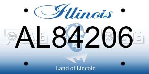 AL84206 Illinois License Plate