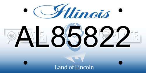 AL85822 Illinois License Plate
