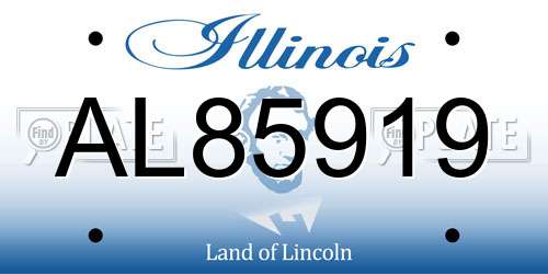 AL85919 Illinois License Plate