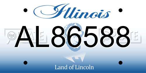 AL86588 Illinois License Plate