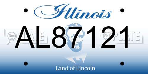 AL87121 Illinois License Plate