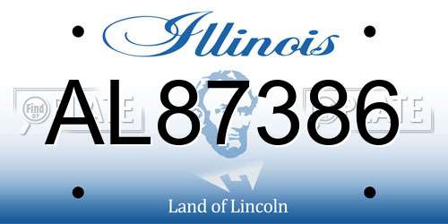 AL87386 Illinois License Plate