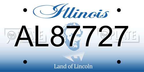 AL87727 Illinois License Plate