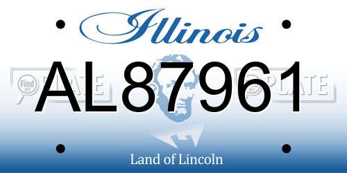 AL87961 Illinois License Plate