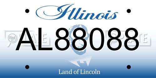 AL88088 Illinois License Plate