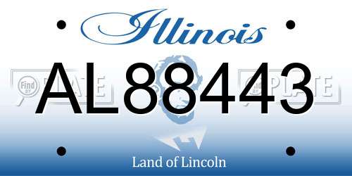 AL88443 Illinois License Plate
