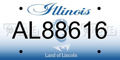 AL88616 Illinois License Plate