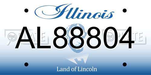 AL88804 Illinois License Plate
