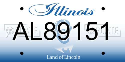 AL89151 Illinois License Plate