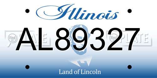 AL89327 Illinois License Plate