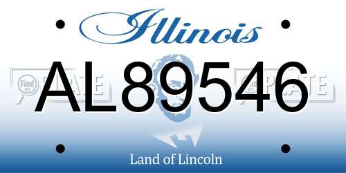 AL89546 Illinois License Plate